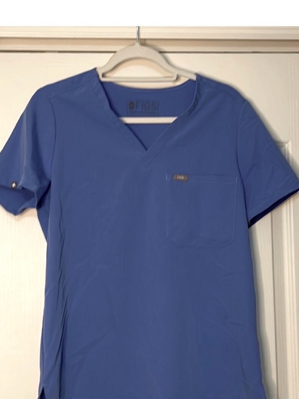 Figs Ceil Blue short Sleeve Top- Catarina (large)- new